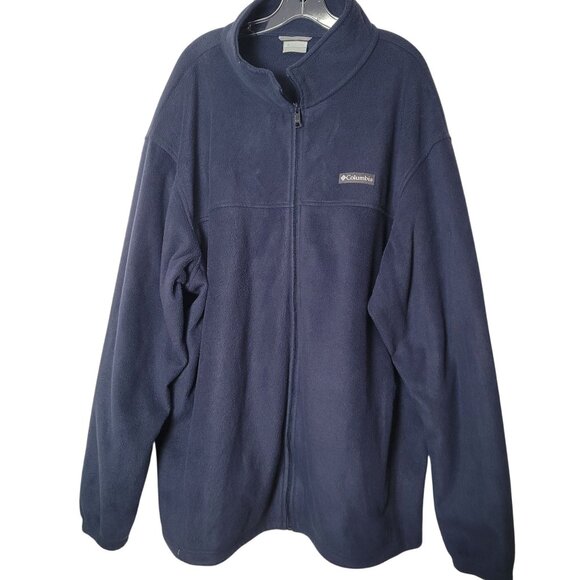 Columbia Navy Blue Mens Full-Zip Fleece Jacket 3XT Tall Size Warm & Soft Outerwe - Picture 2 of 9